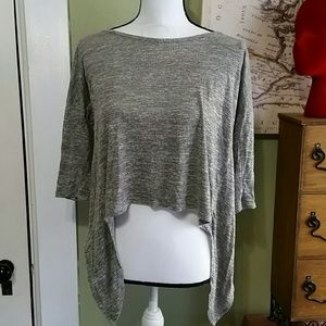 Grey open back crop top